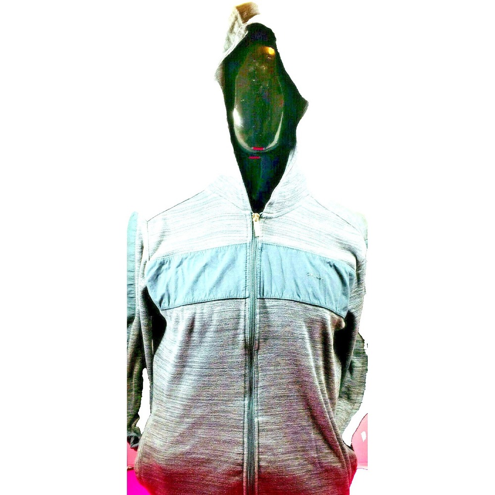 Calvin Klein Men's Size XL Gray Hoodie Full Zipper Pockets Light Weight Sweater